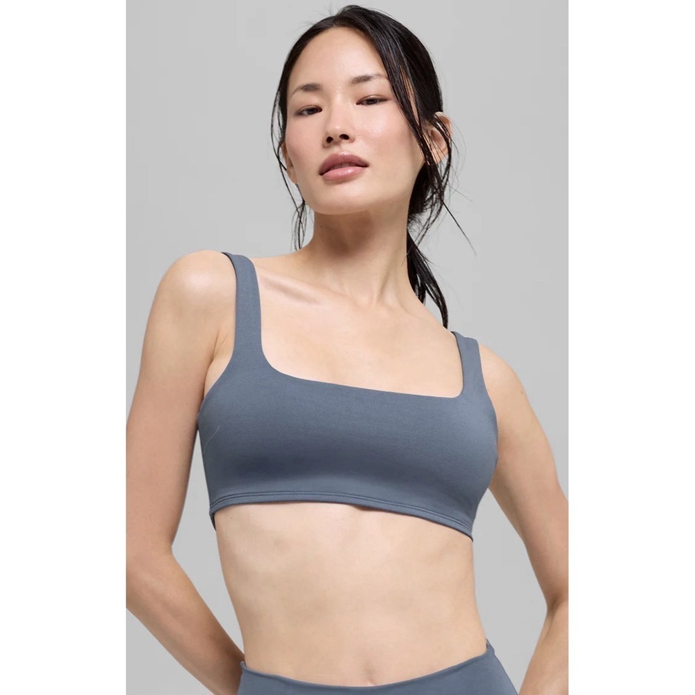 Alo Yoga Airlift Intrigue Bra Womens XS Anthracite Square Neck Sport